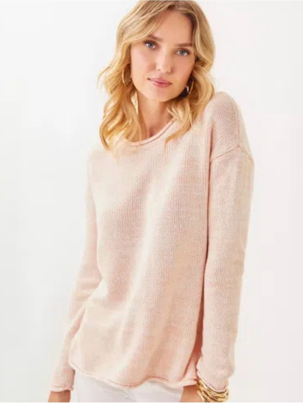 Lilly Pulitzer Lotan Lightweight Crewneck Sweater sugar beach marl small